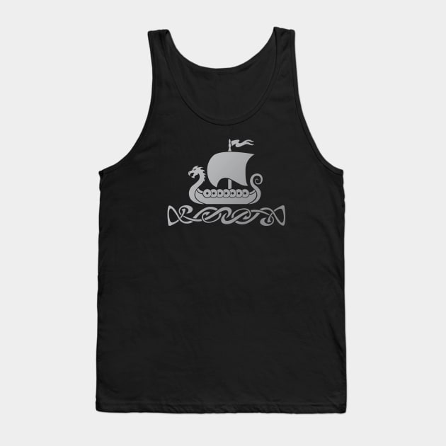 Dragon Boat - Silver Grey Tank Top by Daniel Ranger